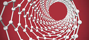 White molecules forming spiral geometric patten