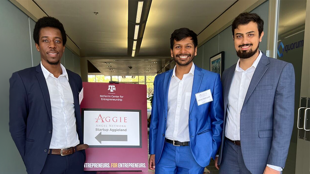 From left, T.J. Falohun, Uthej Vattipalli and Dr. Amir Zavareh; not pictured: Daniel Kermany.