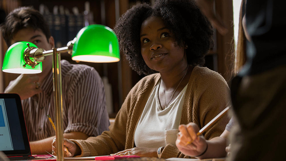 Students in library