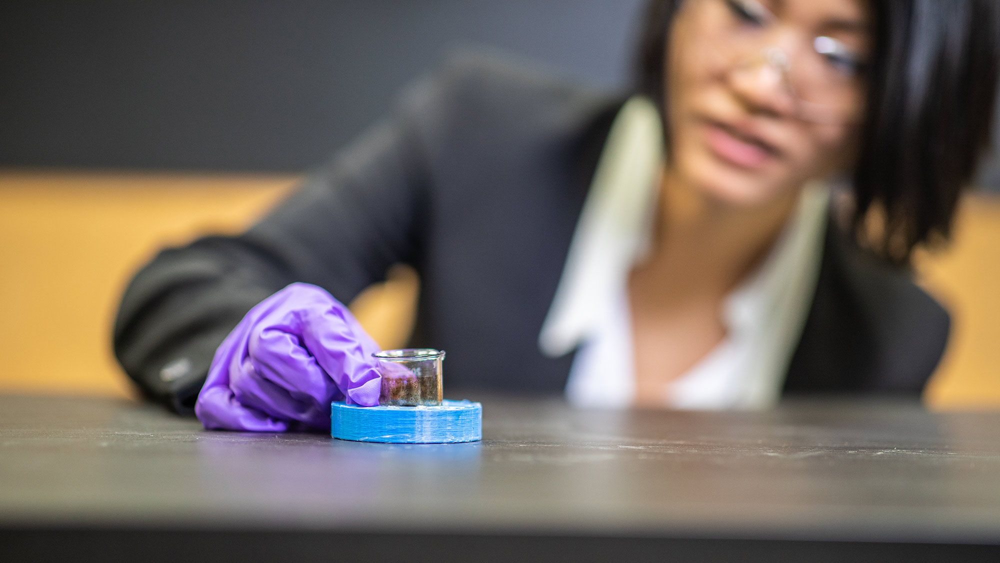 Dr. Ya Wang demonstrating her research