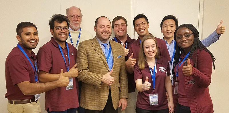 2017 PetroBowl team with SPE Gulf Coast North American regional director and SPE president