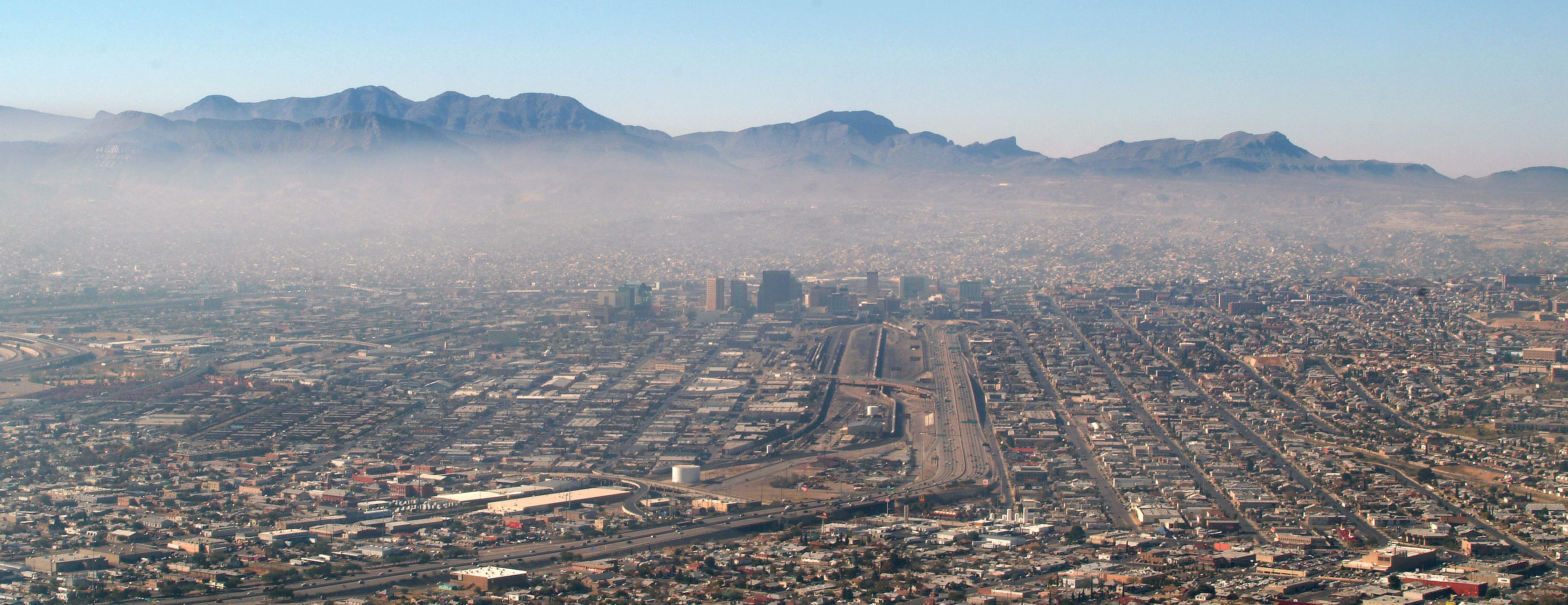 aerial view of congested highway