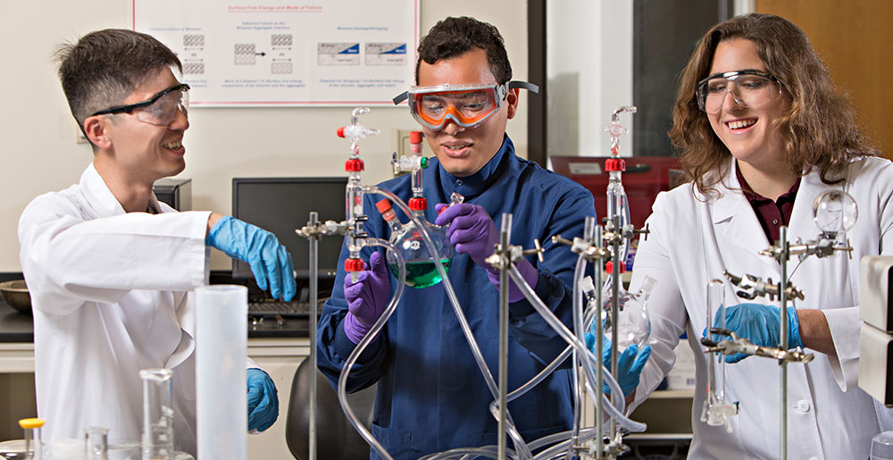 Grad students in lab