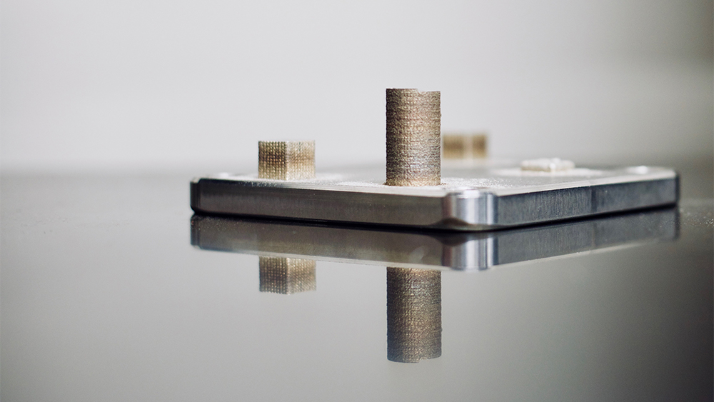 3D printed material sitting on a table. 