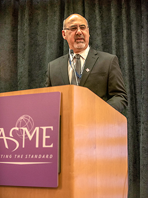 Dr. Andreas Polycarpou speaking after receiving the ASME Church Medal.