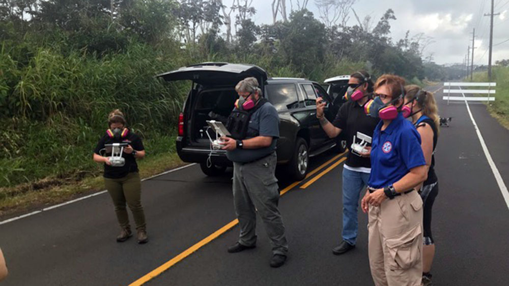 Texas A&M researchers at disaster site