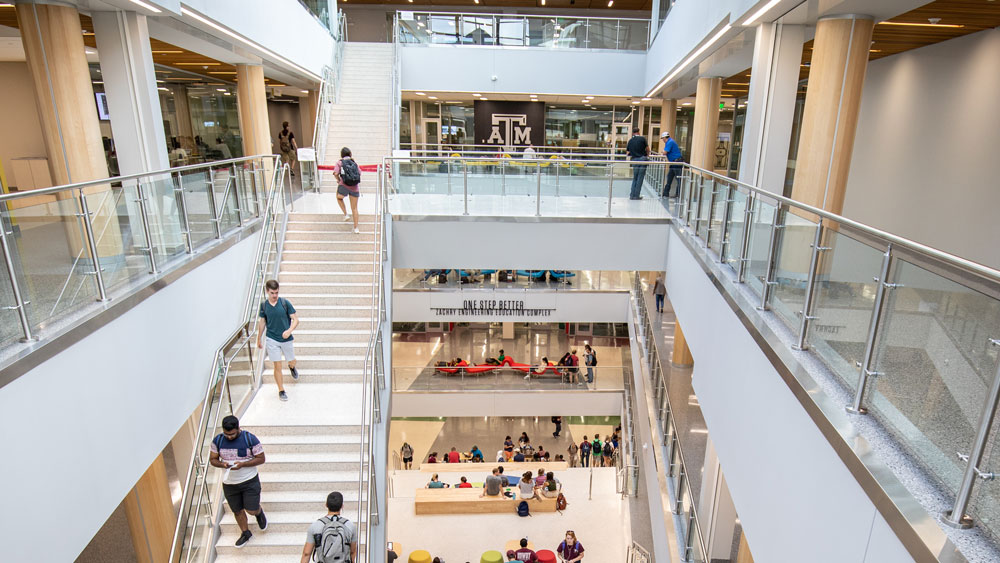 The staircase in the Zachry Engineering Education Complex