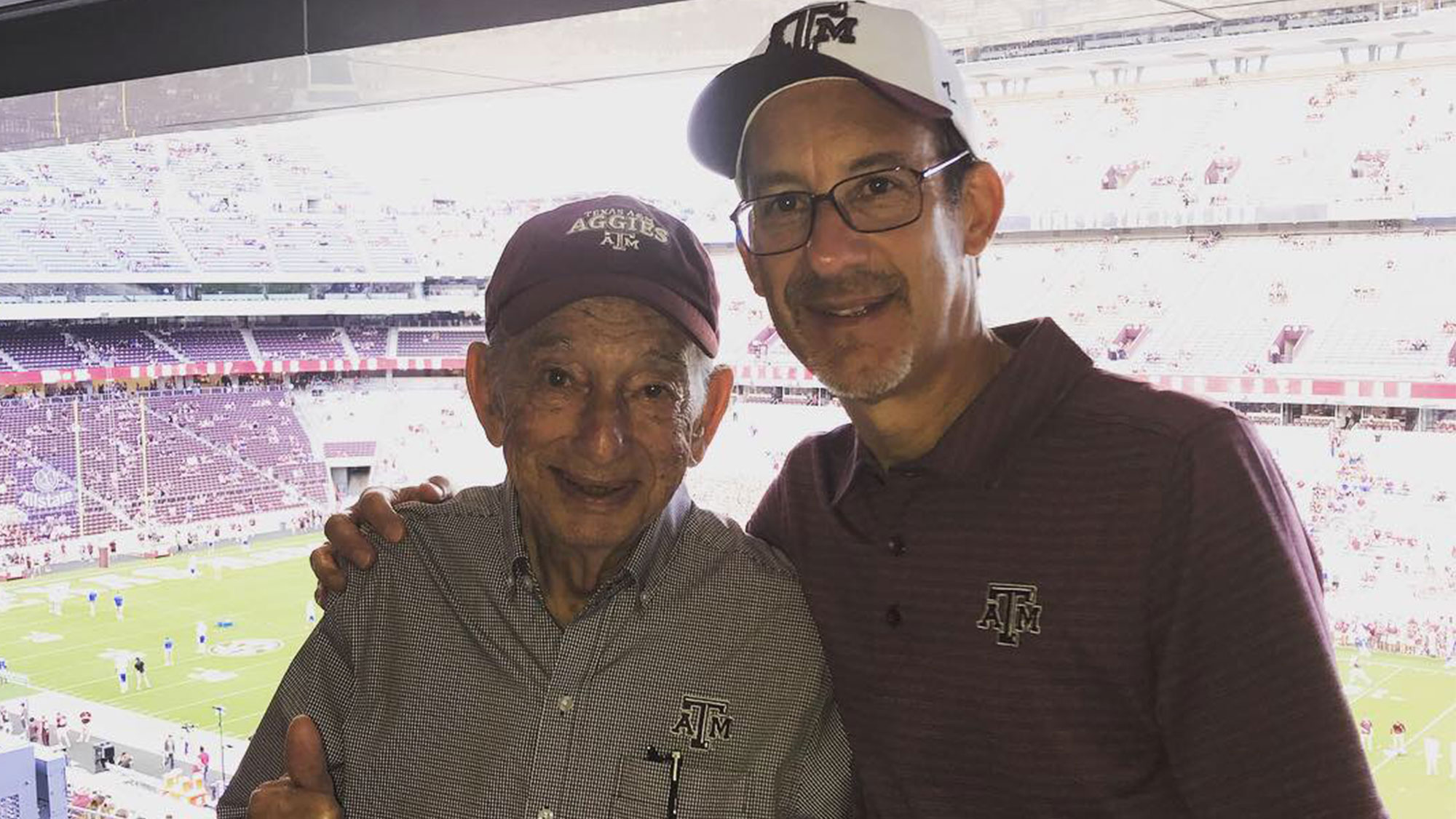 James Moeller and Jeffrey Moeller at a Texas A&M football game