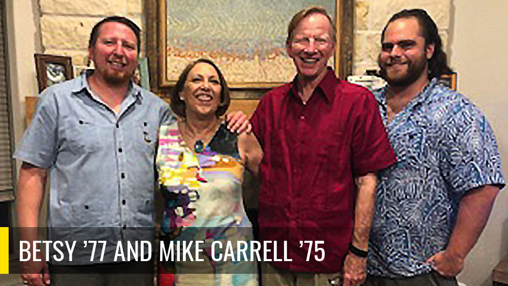 Betsy and Mike Carrell with their two children. 