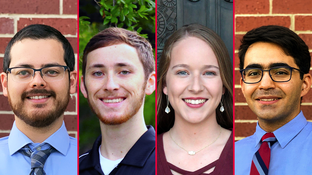 Four student headshots pictured side by side.