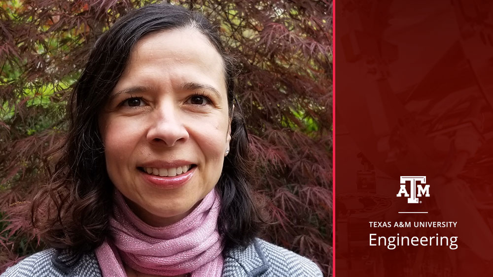 Headshot of Dr. Ivett Leyva with the Texas A&M University Engineering logo.