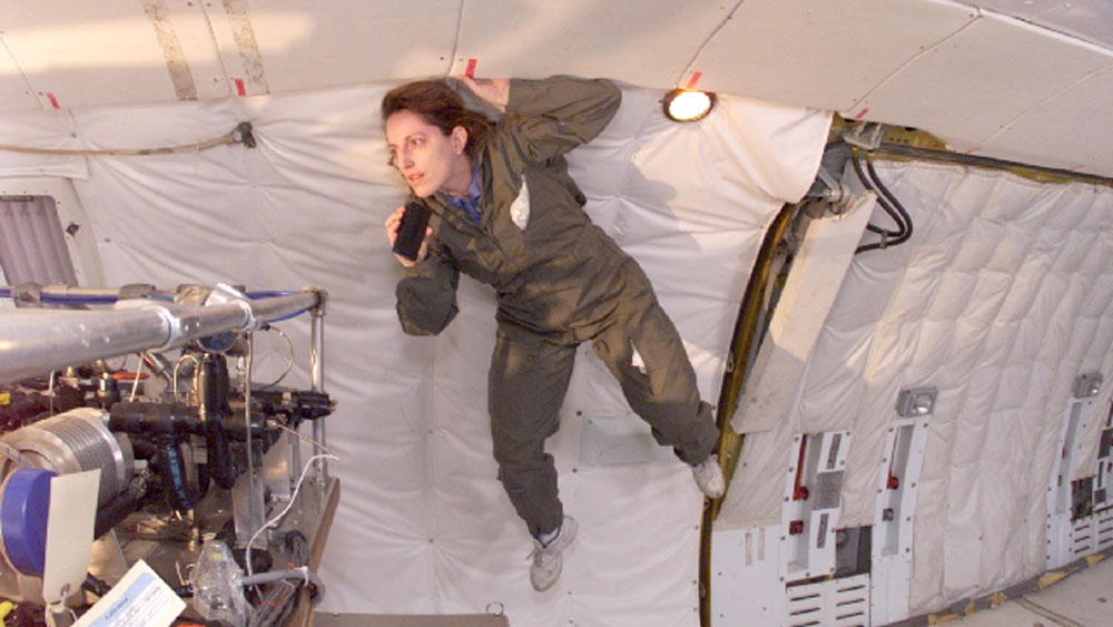 Dr. Kathryn Hurlbert in a zero gravity plane