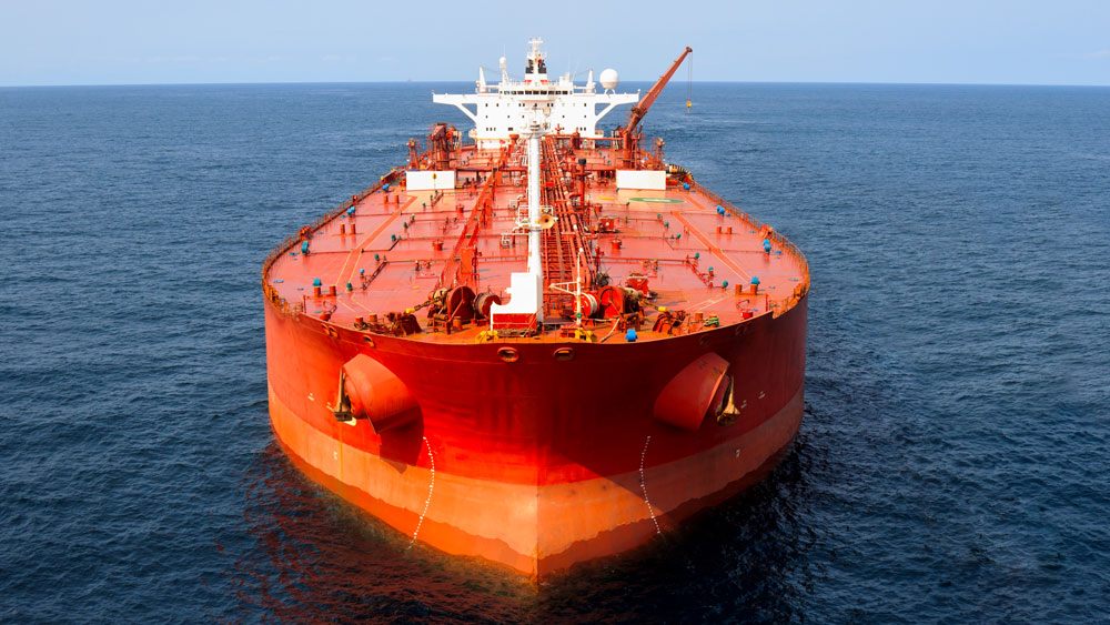 A barge on the open sea