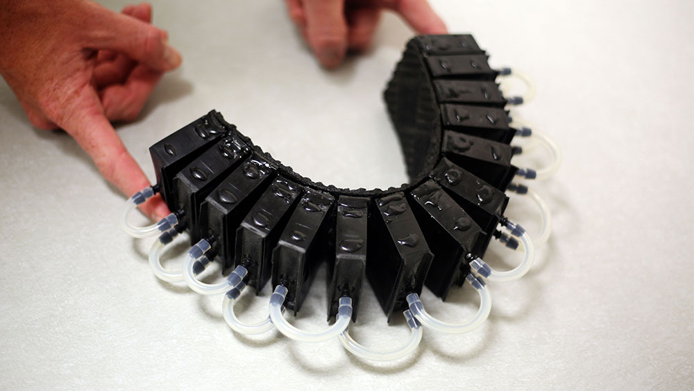 A soft-robotics assistive actuator prototype. 