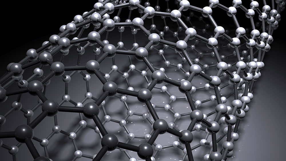 Decorative model of linked carbon atoms