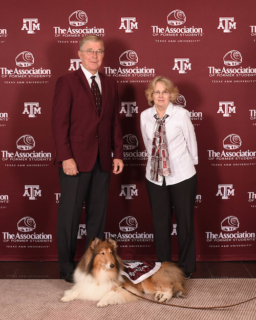 Terrance and Bonnie Reininger stand beside Revielle