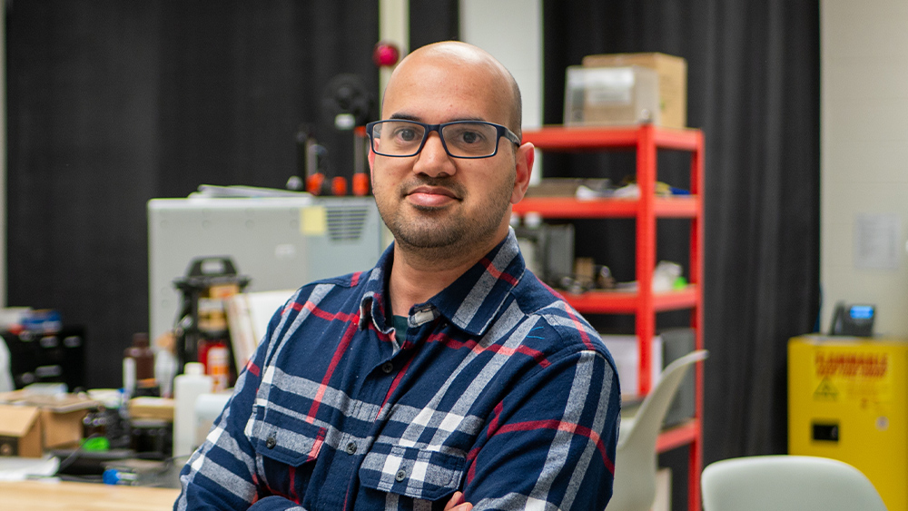 Dr. Aashish Priye in his lab. 