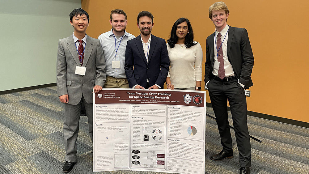 From left to right, Adam Zheng, Landon Uelsmann, Aiden Kampwerth, Ananya Nagaraju and Evan McCuaig.