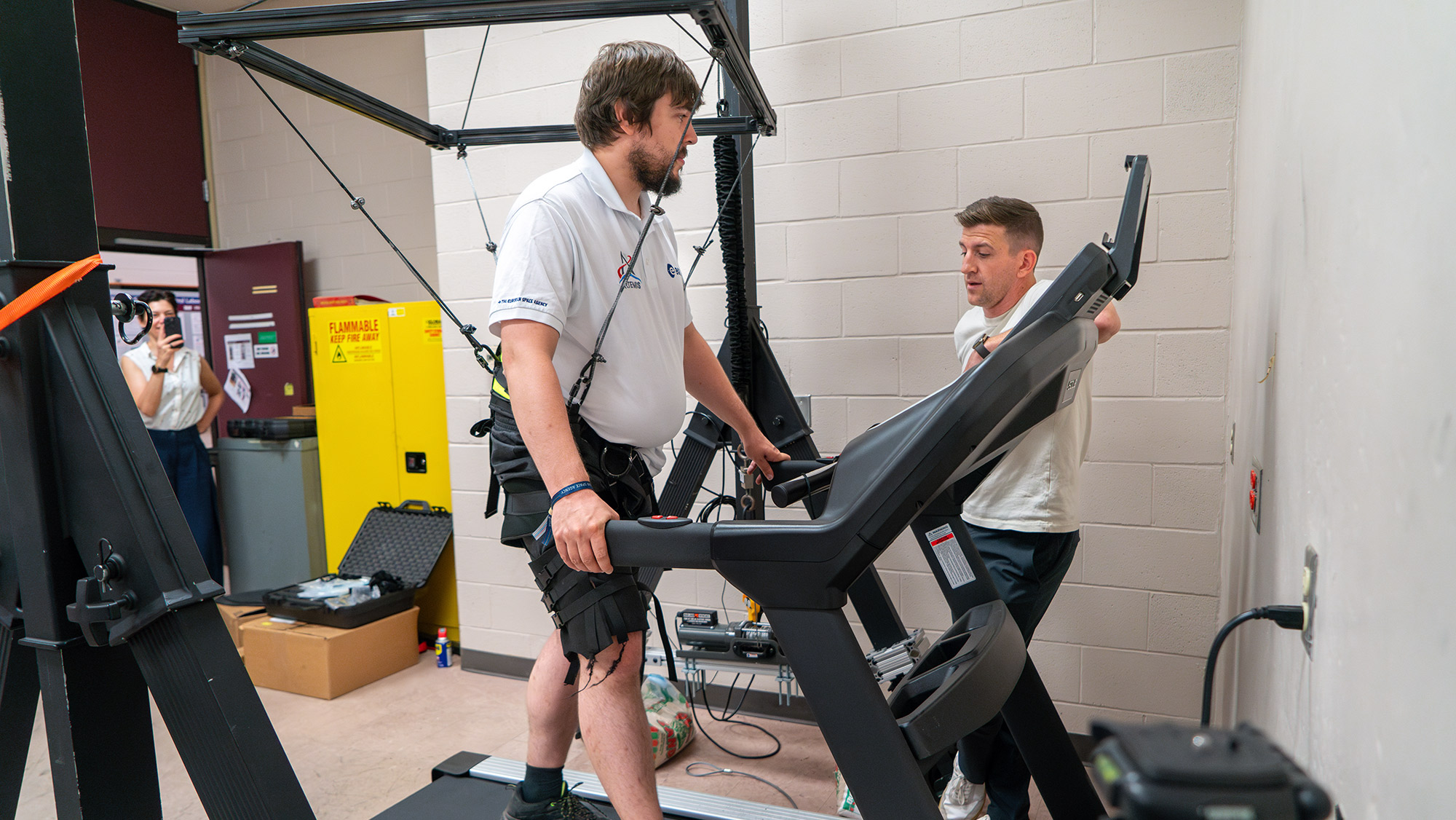 A person on a treadmill.